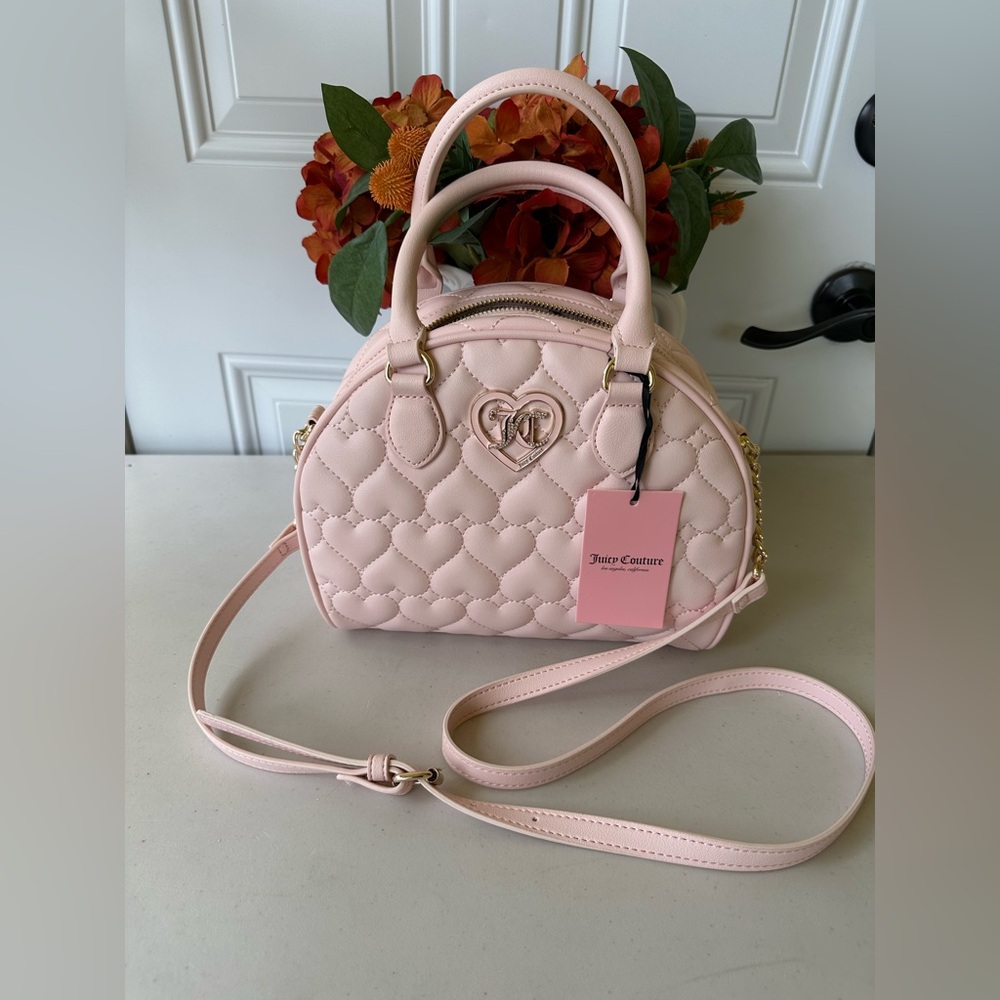 JUICY COUTURE Blush Quilted Heart Flawless Dome Satchel